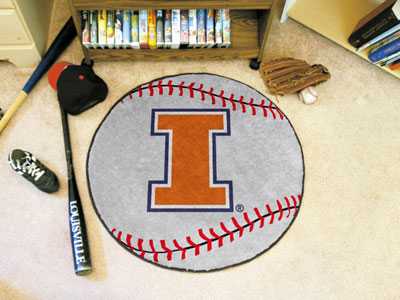 University of Illinois Fighting Illini Baseball Rug - Click Image to Close