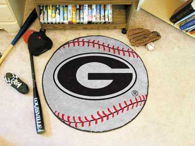 University of Georgia Bulldogs Baseball Rug - Black G - Click Image to Close