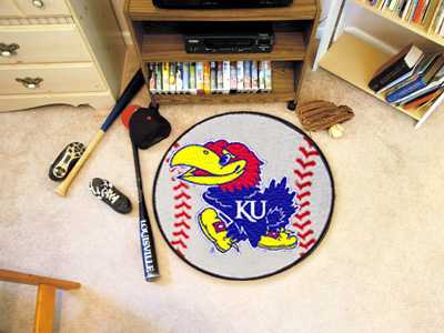 University of Kansas Jayhawks Baseball Rug - Click Image to Close