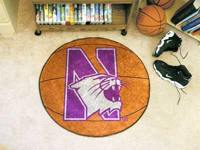 Northwestern University Wildcats Basketball Rug - Click Image to Close