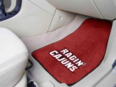 Louisiana - Lafayette Ragin' Cajuns Carpet Car Mats - Click Image to Close