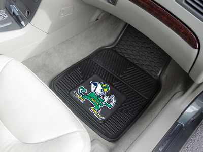 Notre Dame Fighting Irish Heavy Duty Vinyl Car Mats - Leprechaun - Click Image to Close