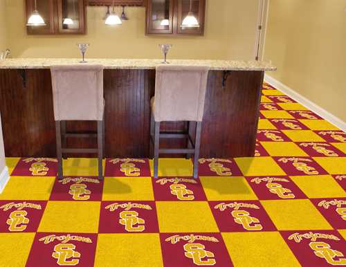 University of Southern California Trojans Carpet Floor Tiles - Click Image to Close