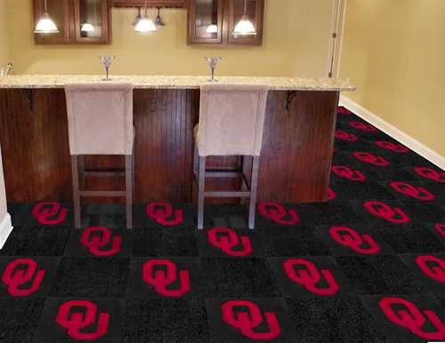 University of Oklahoma Sooners Carpet Floor Tiles - Click Image to Close