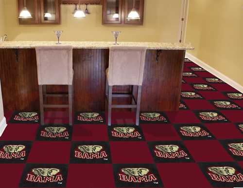 University of Alabama Crimson Tide Carpet Floor Tiles - Click Image to Close