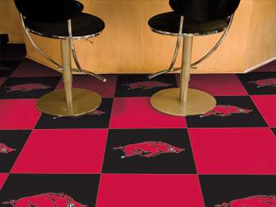 University of Arkansas Razorbacks Carpet Floor Tiles - Click Image to Close