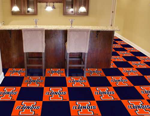 University of Illinois Fighting Illini Carpet Floor Tiles - Click Image to Close