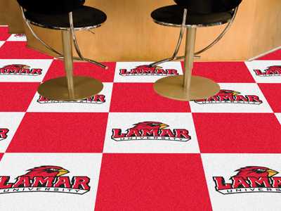 Lamar University Cardinals Carpet Floor Tiles - Click Image to Close