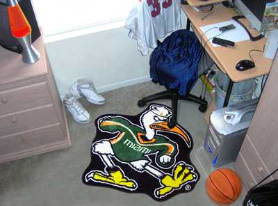 University of Miami Hurricanes Mascot Mat - Sebastian the Ibis - Click Image to Close