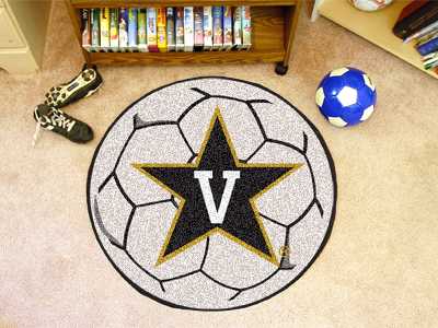Vanderbilt University Commodores Soccer Ball Rug - Click Image to Close