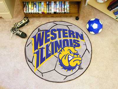 Western Illinois University Leathernecks Soccer Ball Rug - Click Image to Close