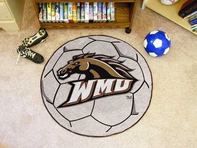 Western Michigan University Broncos Soccer Ball Rug - Click Image to Close