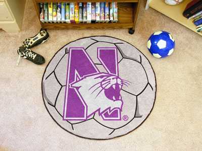 Northwestern University Wildcats Soccer Ball Rug - Click Image to Close