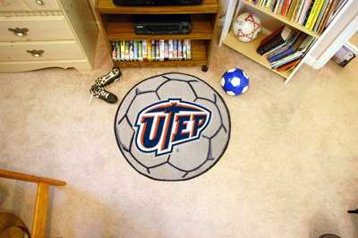University of Texas at El Paso Miners Soccer Ball Rug - Click Image to Close