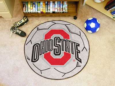 Ohio State University Buckeyes Soccer Ball Rug - Click Image to Close