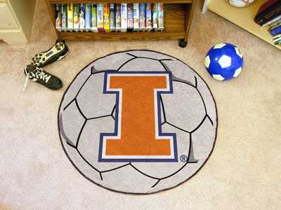 University of Illinois Fighting Illini Soccer Ball Rug - Click Image to Close