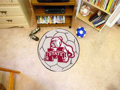 Mississippi State University Bulldogs Soccer Ball Rug - Click Image to Close