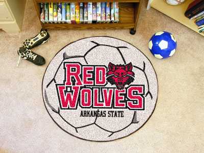 Arkansas State University Red Wolves Soccer Ball Rug - Click Image to Close