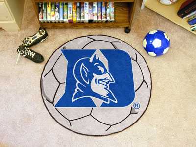 Duke University Blue Devils Soccer Ball Rug - Devil Head - Click Image to Close