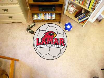 Lamar University Cardinals Soccer Ball Rug - Click Image to Close