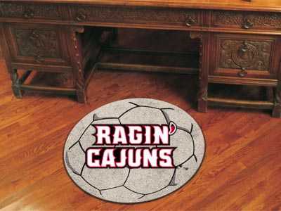 Louisiana - Lafayette Ragin' Cajuns Soccer Ball Rug - Click Image to Close