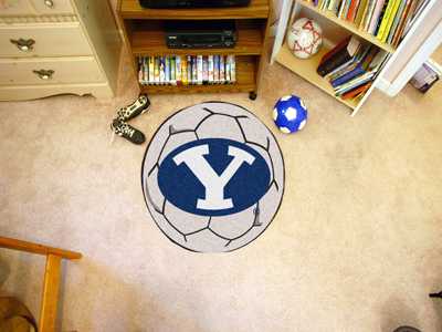 Brigham Young University Cougars Soccer Ball Rug - Click Image to Close