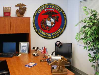United States Marine Corps Round Rug - Click Image to Close