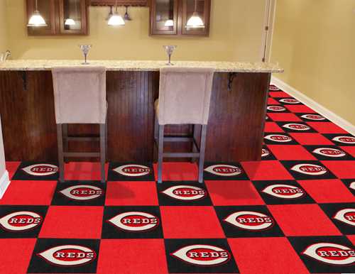 Cincinnati Reds Carpet Floor Tiles - Click Image to Close