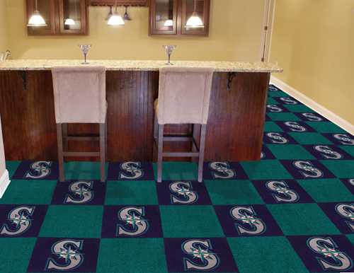 Seattle Mariners Carpet Floor Tiles - Click Image to Close