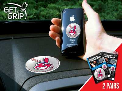 Cleveland Indians Cell Phone Grips - 2 Pack - Click Image to Close