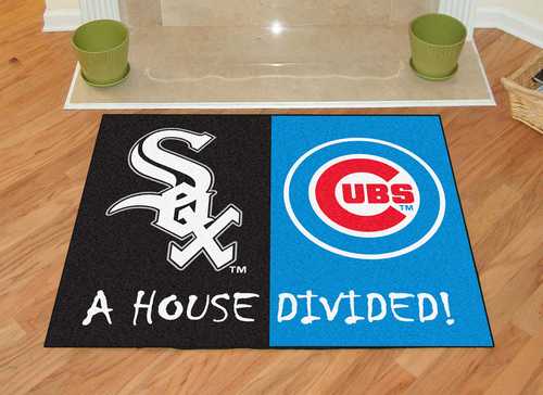 Chicago White Sox - Chicago Cubs House Divided Rug - Click Image to Close