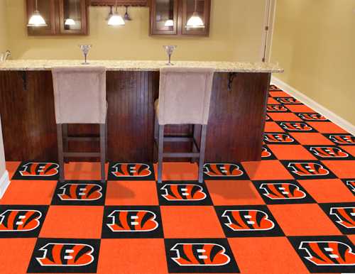 Cincinnati Bengals Carpet Floor Tiles - Click Image to Close