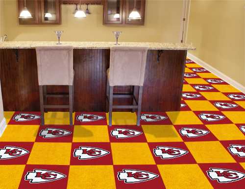 Kansas City Chiefs Carpet Floor Tiles - Click Image to Close