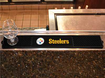 Pittsburgh Steelers Drink/Bar Mat - Logo - Click Image to Close