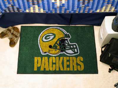 Green Bay Packers Starter Rug - Helmet Logo - Click Image to Close