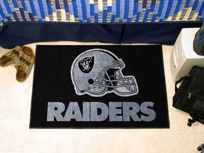 Oakland Raiders Starter Rug - Helmet Logo - Click Image to Close