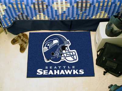 Seattle Seahawks Starter Rug - Helmet Logo - Click Image to Close