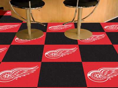 Detroit Red Wings Carpet Floor Tiles - Click Image to Close