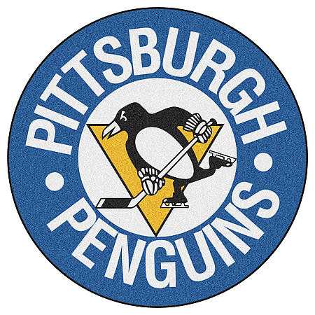 Pittsburgh Penguins Hockey Puck Mat - Blue - Click Image to Close