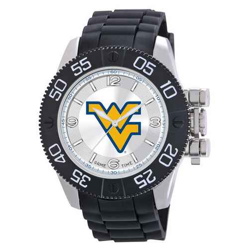 West Virginia Mountaineers Men's Scratch Resistant Beast Watch - Click Image to Close