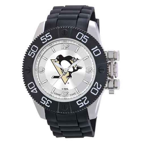 Pittsburgh Penguins Men's Scratch Resistant Beast Watch - Click Image to Close