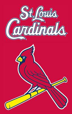 St Louis Cardinals 44" x 28" Applique Banner Flag - Click Image to Close