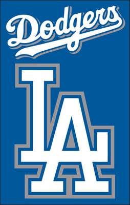 Los Angeles Dodgers 44" x 28" Applique Banner Flag - Click Image to Close
