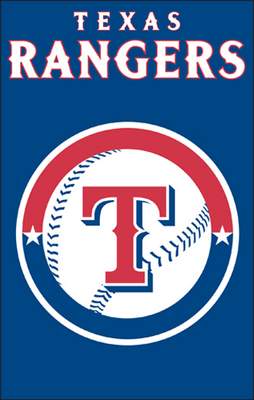 Texas Rangers 44" x 28" Applique Banner Flag - Click Image to Close
