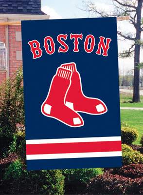 Boston Red Sox 44" x 28" Applique Banner Flag - Click Image to Close