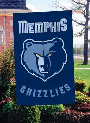 Memphis Grizzlies 44" x 28" Applique Banner Flag - Click Image to Close