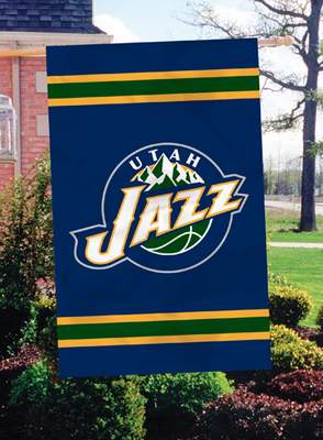 Utah Jazz 44" x 28" Applique Banner Flag - Click Image to Close