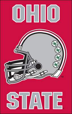 Ohio State University 44" x 28" Applique Banner Flag - Helmet - Click Image to Close