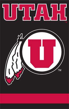 University of Utah Utes 44" x 28" Applique Banner Flag - Click Image to Close