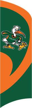 University of Miami Tall Team Flag with pole - Click Image to Close